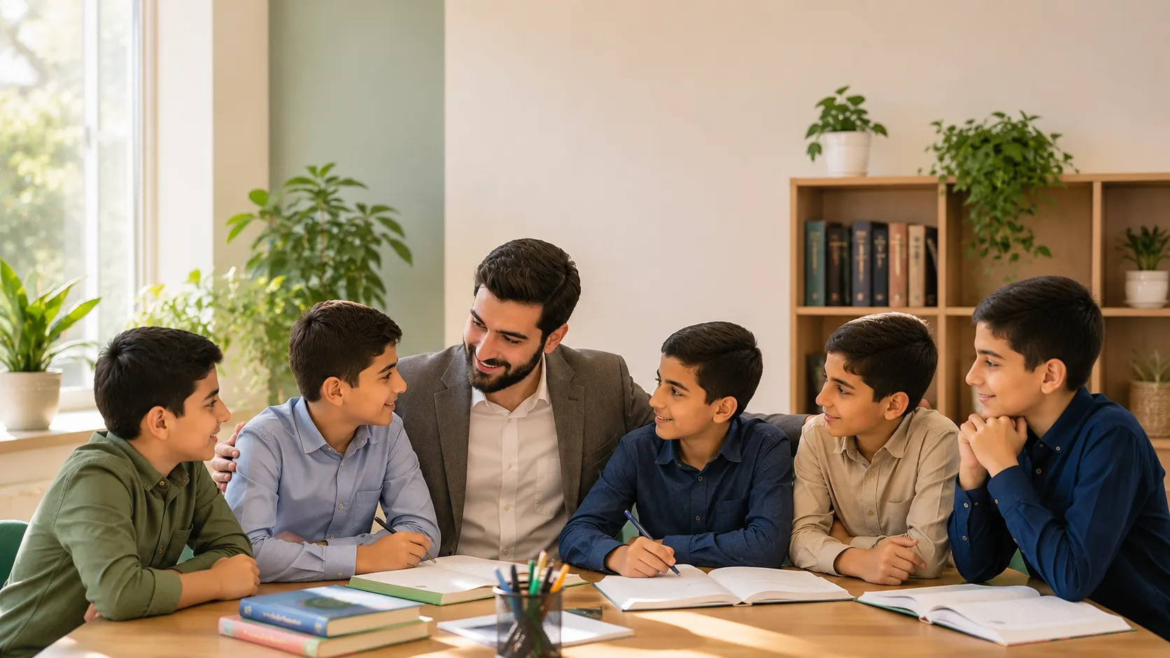 «محیط پرورشی و اخلاقی مدرسه با حضور مربی و دانش‌آموزان در فضایی صمیمی و تربیتی»