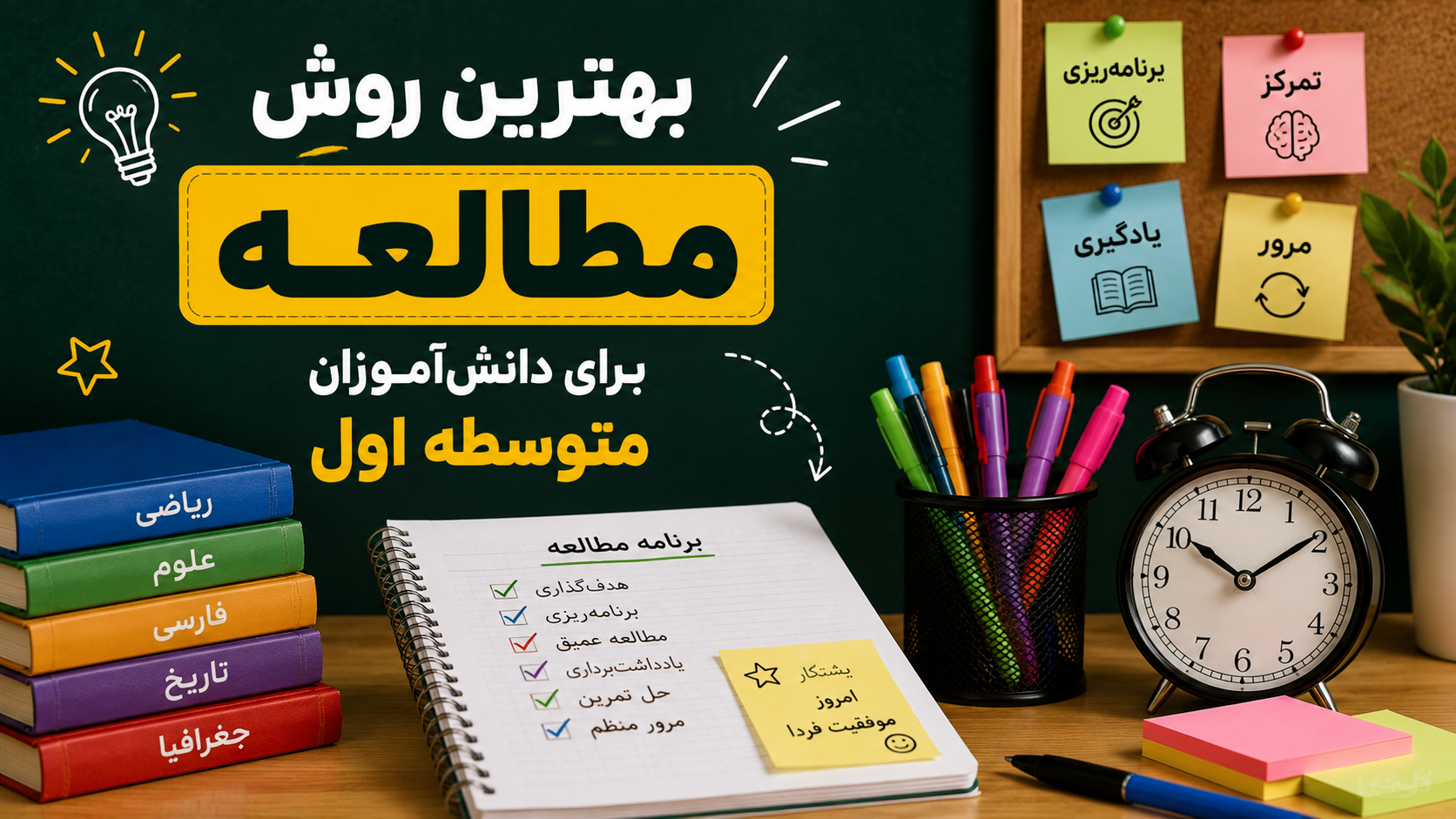 بهترین روش مطالعه؛ میز مطالعه رنگارنگ